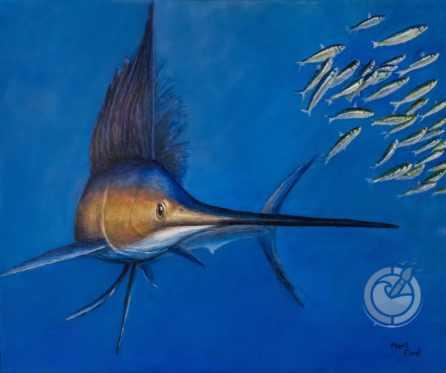 A master fisherman, the sailfish, catches a fresh haul of sardines. This scene is a mesmerizing glimpse into the underwater world, where nature’s finest showcase their skills in pursuit of survival.